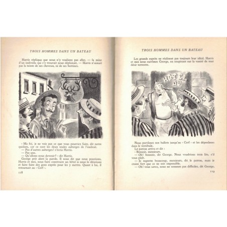 Trois hommes dans un bateau, Jerome K. Jerome, 1957 - collection Rouge et Or Souveraine, roman amitié, Jeunesse humour anglais