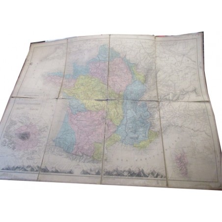 Carte physique et politique de la France, vers 1880, par M. Drioux et Ch. Leroy