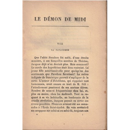 Le démon de midi, T2, Paul Bourget, 1918 - roman intimiste