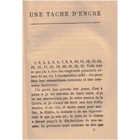Une tâche d'encre, René Bazin, 1921 - roman de 1888, littérature XIXe siècle