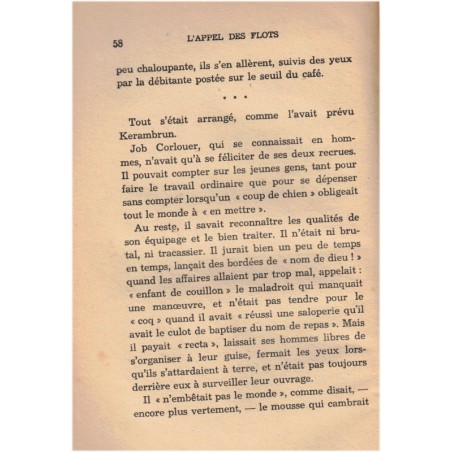 L'appel des flots, Alain Bellec, 1938 - romans français, dédicacé par l'auteur