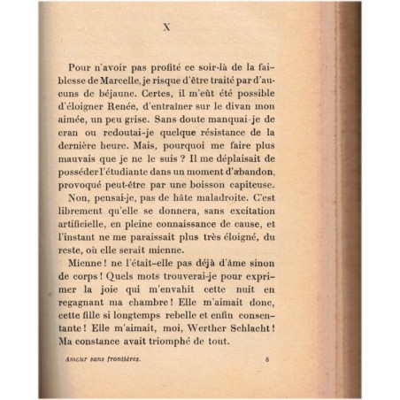 Amour sans frontières, Henry Bénazet, 1930 - belle reliure, roman d'amour,  dominoté toilé