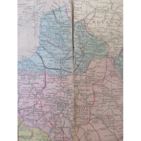 Carte physique et politique de la France, vers 1880, par M. Drioux et Ch. Leroy