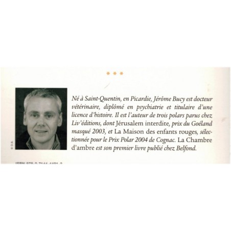 La chambre d'ambre, Jérôme Bucy, 2008 - romans suspense, thriller