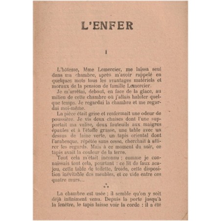 L'enfer, Henri Barbusse, 1928 - romans français, étude de mœurs 1900, société en 1900