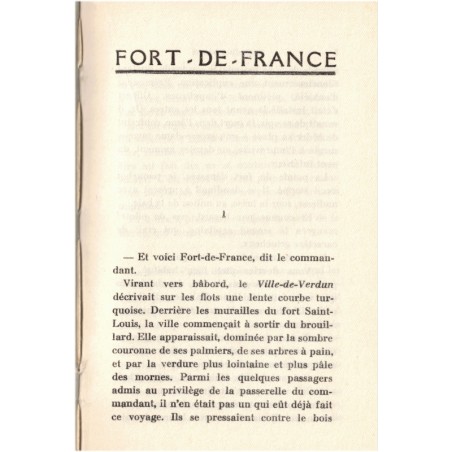 Fort-de-France, Pierre Benoit, 1928 - Martinique, Antilles, volcans, roman d'amour, Amérique Latine, dominoté toilé