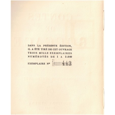 Contes de Boccace, 1949 - édition numérotée, littérature italienne XIVe siècle, nouvelles
