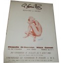 Affiche originale femme nue de Paula Noailles, Exposition Peintures et Encres, Chapelle Saint Sauveur Vieux Cannet, Var
