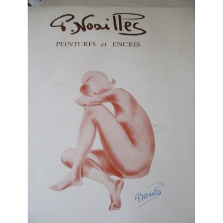 Affiche originale femme nue de Paula Noailles, Exposition Peintures et Encres, Chapelle Saint Sauveur Vieux Cannet, Var