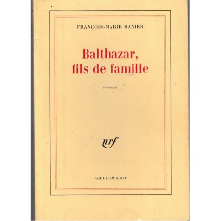 Balthazar, fils de famille, François-Marie Banier, 1985 - roman, adolescence malheureuse