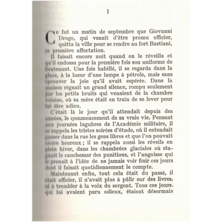 Le désert des tartares, Dino Buzzati, 1973 - roman militaire