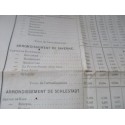 Affiche de 1871, politique, tableau du résultat des votes pour l'Assemblée Nationale le 8 février 1871, Bas-Rhin