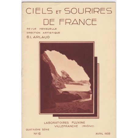Belle-île, Morbihan, Ciels et sourires de France, avril 1933, Laboratoires pharmaceutiques Fluxine, Bretagne