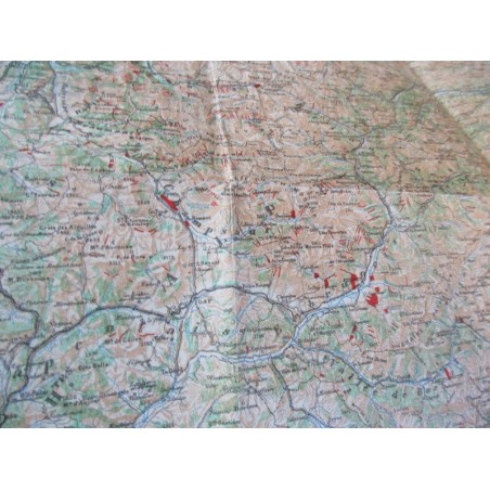 Carte des avalanches de neige, éboulements et glissements de terrain N°1- Suisse, Alpes, neige, ski,