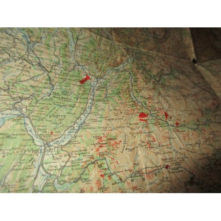 Carte des avalanches de neige, éboulements et glissements de terrain N°1- Suisse, Alpes, neige, ski,