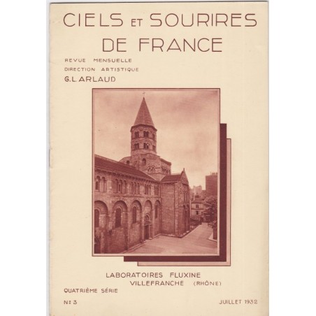 Puy-de-Dôme, Ciels et sourires de France, juillet 1932 - publicité Laboratoires pharmaceutiques Fluxine