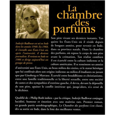 La chambre des parfums, Inderjit Badhwar, 2004 - amour filial, mort du père, traditions indiennes, Inde, écrivain indien