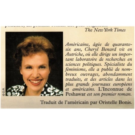 L'inconnue de Peshawar, Cheryl Benard, 2000 - Pakistan, roman policier