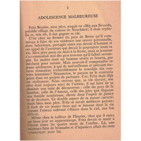 L'odyssée d'une famille suisse, Oscar Beyeler, 1952 - dédicacé par O. Beyeler,