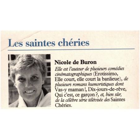 Les saintes chéries, Nicole de Buron, 1992 - feuilleton télévisé, famille 1960, Micheline Presle