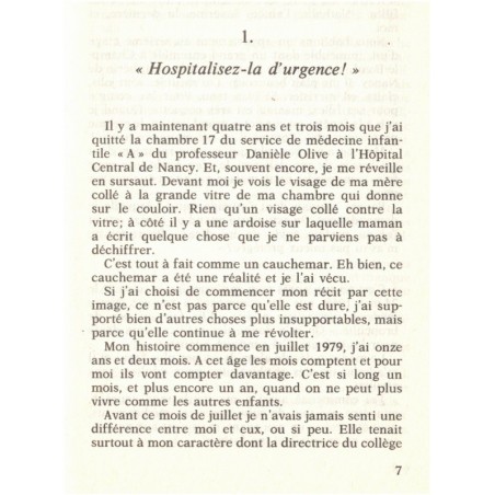 J'ai choisi ma vie, Valérie Boussert, 1985 - biographie enfant malade, hôpital