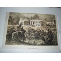 Gravure Siège et bombardement de Strasbourg en 1870, Le Bon Pasteur, graveur Münch, 1871  - guerre franco-prussienne,