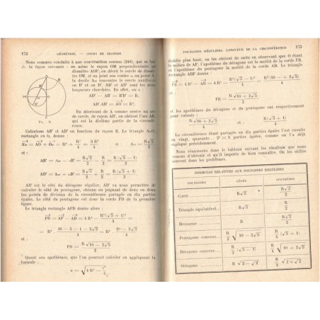 Géométrie cours de seconde, Georges Foulon, 1937 - programme de 1931, manuels de mathématiques