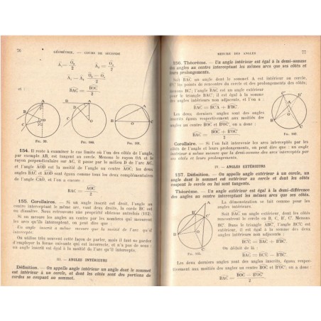 Géométrie cours de seconde, Georges Foulon, 1937 - programme de 1931, manuels de mathématiques