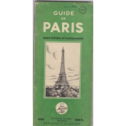 Guide de Paris, avec hôtels et restaurants, 1950, Pneu Michelin - guide vert Michelin