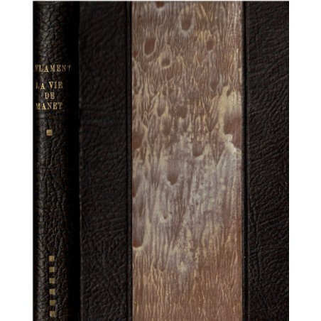 La vie de Manet, Albert Flament, 1928 - biographies peintres impressionnistes XIXe siècle, reliure cuir et reflet soie