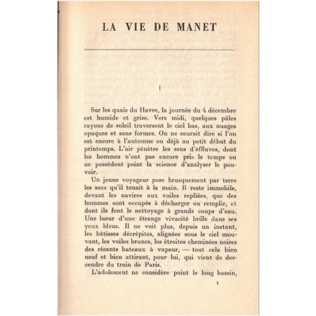 La vie de Manet, Albert Flament, 1928 - biographies peintres impressionnistes XIXe siècle, reliure cuir et reflet soie