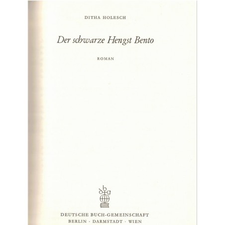 Der schwarze Hengst Bento, Ditha Holesch, 1964 - Tiere, Pferd, animaux, chevaux