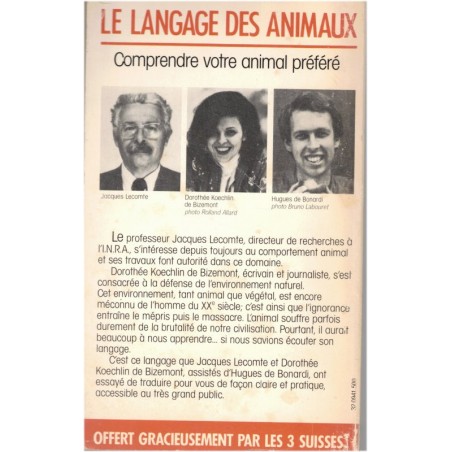 Le langage des animaux, Koechlin de Bizemont, 1985 - comportement des animaux