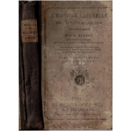 L'histoire naturelle mise à la portée de la jeunesse, Guillaume Beleze 1881 - manuel sciences naturelles, zoologie, botanique,