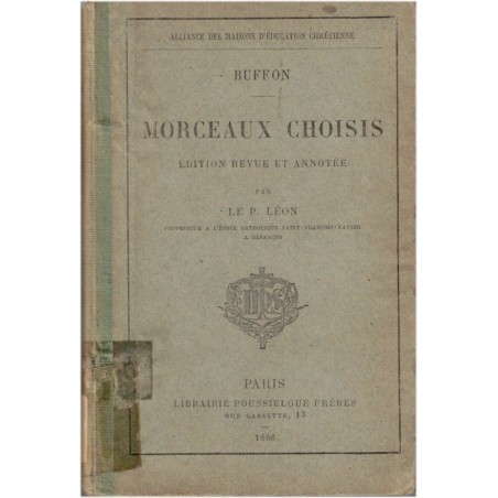 Buffon, morceaux choisis, P. Léon, 1886 - scientifique XIXe siècle, zoologie, animaux sauvages, oiseaux,