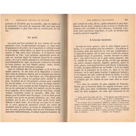 Buffon, morceaux choisis, P. Léon, 1886 - scientifique XIXe siècle, zoologie, animaux sauvages, oiseaux,