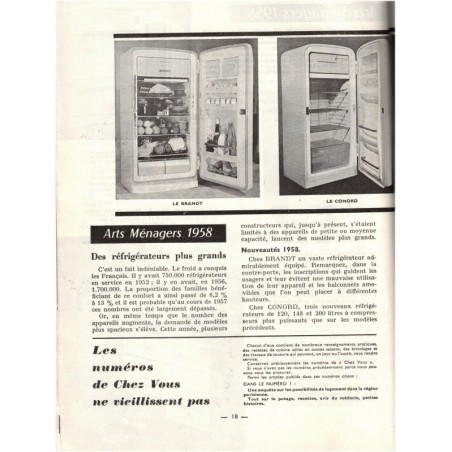 Chez Vous, décoration, cuisine, entretien n°5 avril 1958 - magazine féminin