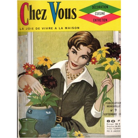 Chez Vous, décoration, cuisine, entretien N°9 septembre 1958 - magazine féminin 1950, décoration vintage