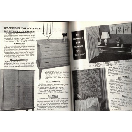 Chez Vous, décoration, cuisine, entretien N°9 septembre 1958 - magazine féminin 1950, décoration vintage