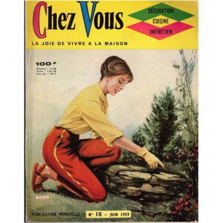 Chez Vous, décoration, cuisine, entretien N°18 juin 1959 - magazine féminin 1950, décoration vintage