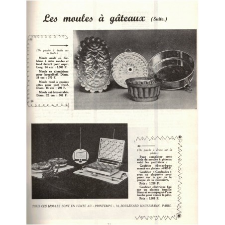 Chez Vous, n°11 novembre 1958 - recettes de cuisine, ustensiles de cuisine vintage