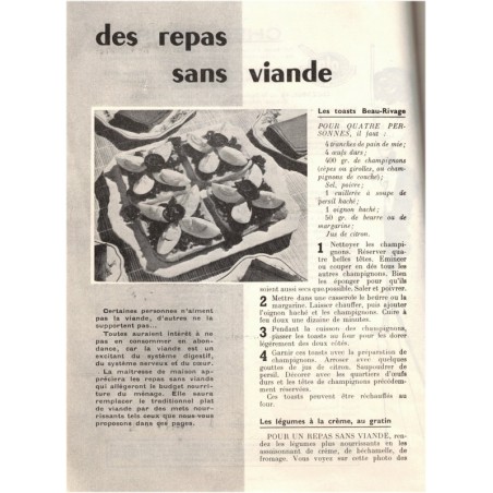 Chez Vous, n°11 novembre 1958 - recettes de cuisine, ustensiles de cuisine vintage