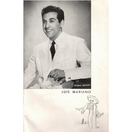 Programme opérette Le chanteur de Mexico, Luis Mariano, théâtre du Chatelet, 1951 - spectacles, music-hall, acteurs chanteurs