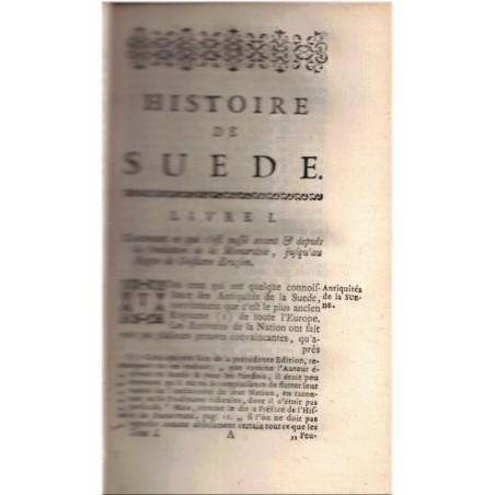 Histoire de Suède avant et depuis la fondation de Monarchie, Tome 1, Baron de Pufendorff, 1748 - livres anciens XVIIIe siècle