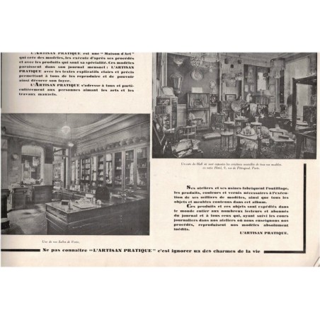 Catalogue fabricant décoration d'objets d'art 1920, L'Artisan pratique, septembre 1929 - antiquités, objets d'art, époque 1900