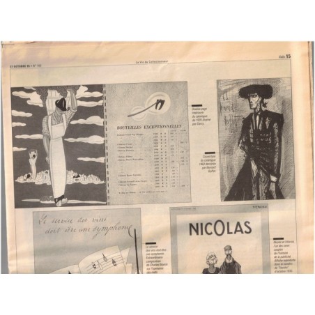 orgues mécaniques, Médailles militaires, catalogue publicitaire vins Nicolas - La Vie du Collectionneur n°103 octobre 1995 -