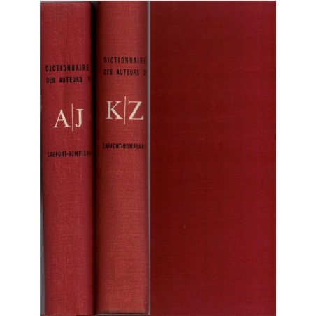 Dictionnaire biographique des auteurs de tous les temps, Laffont Bompiani, 1957 - encyclopédie littérature