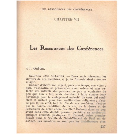 Manuel de la Société de Saint Vincent de Paul, 1958 - congrégation religieuse, catholicisme