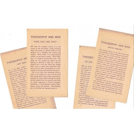 Theosophy, Inde, The truth through Theosophy, Theosophy and war, Annie Besant, 1939 - Blavatsky, Indes, spiritualité, bouddhisme