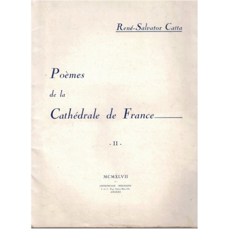 René-Salvator Catta, Poèmes de la Cathédrale de France I, 1947 avec dédicace et lettre écrivain